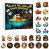 2025 Halloweenská sada ozdob s duchem a knihou 24denní adventní kalendář 2D akrylový kalendář s odpočítáváním čtení pro party dekoraci