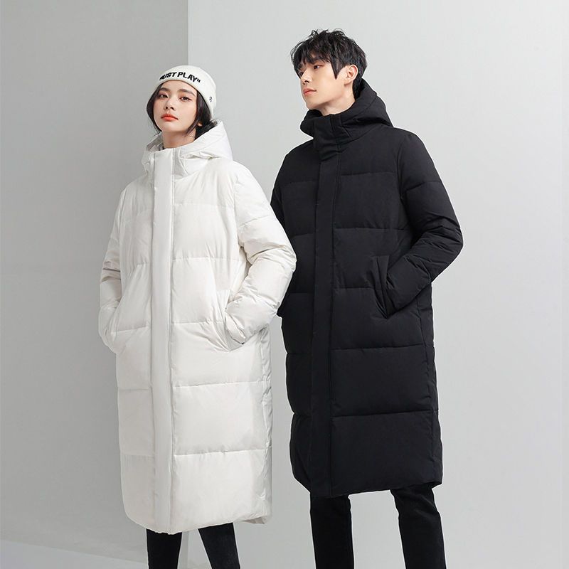 Herren Daunenjacke Langer Winter Neuer verdickter Mantel Paarkleidung