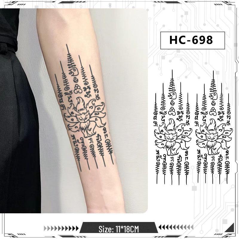 Thai bibel halvarm tatoveringsklistremerker: 14 stiler, vanntett og langvarig urtebasert design for menn.