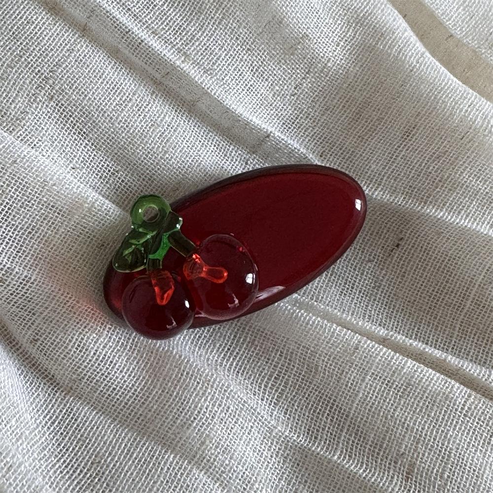 

Красивые заколки для волос «Красная вишня» для женщины, высококачественные прозрачные красные модные студенческие заколки для волос