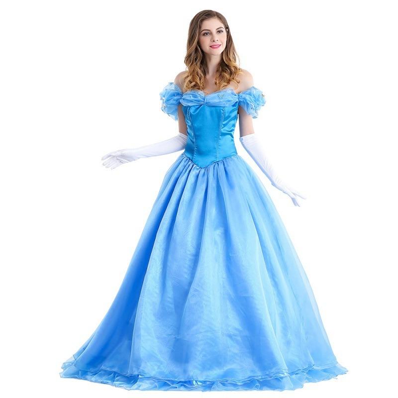 New Halloween Adult Cinderella Dress Masquerade Show Evening Dress Show Costumes