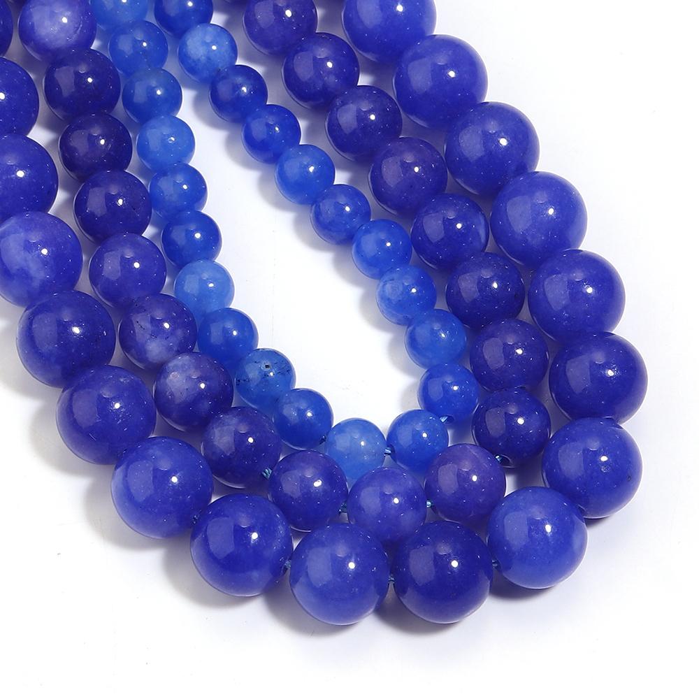 1 Sznurek 6/8/10mm Naturalne Kamienie Kyanit Błękitny Okrągłe Luźne Koraliki Dystansowe Do Tworzenia Biżuterii DIY Akcesoria do Naszyjników Bransoletek