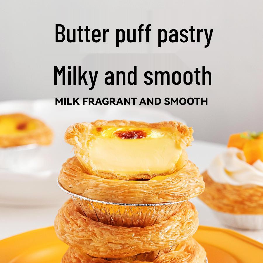 Miss Pei Portuguese Egg Tart Shells with Filling, Puff Pastry & Tin Foil Baking Ingredients, Large Handmade Tart