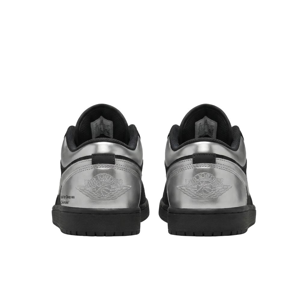 Jordan Air Jordan 1 Abrasion Resistant Low Top Vintage Basketball Shoes Unisex Black Silver 553558-093(Team577-S-BOX)
