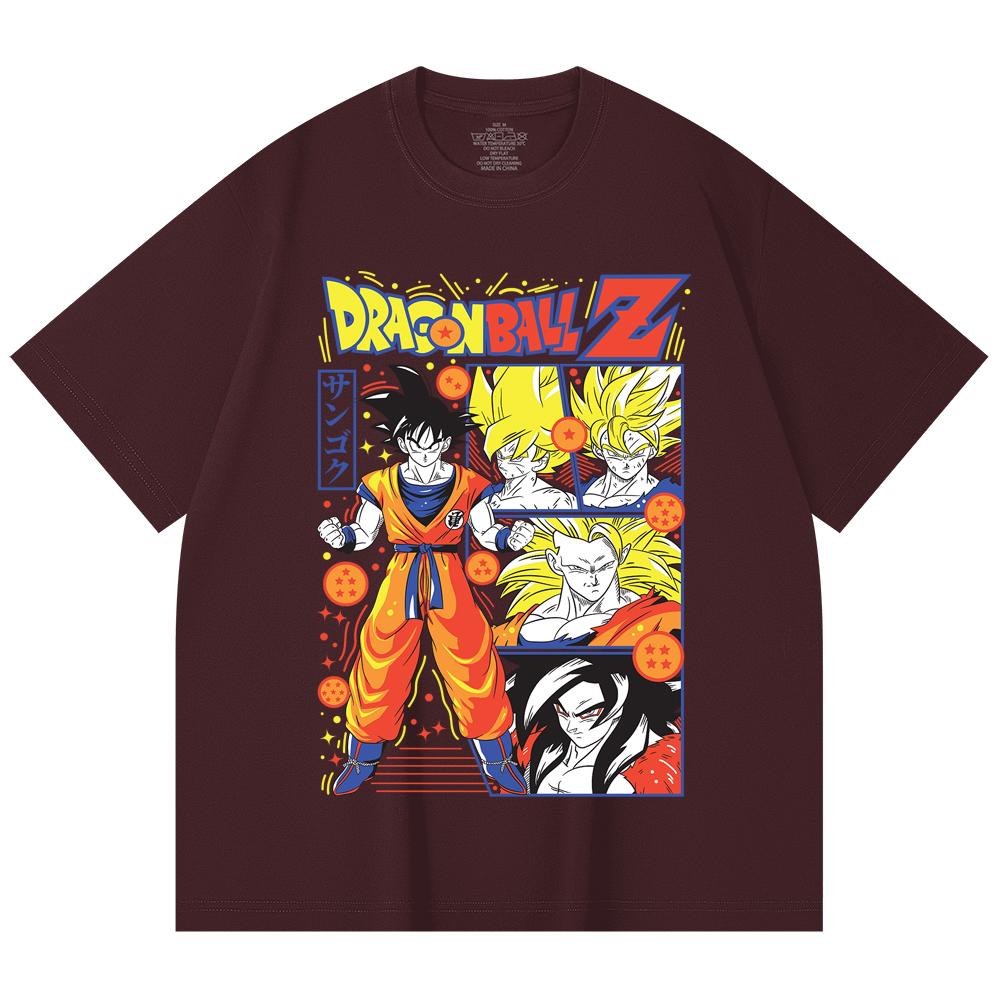230 Gsm 100% Cotton Dragon Ball V56 Goku Print Unisex Heavy Cotton T Shirt