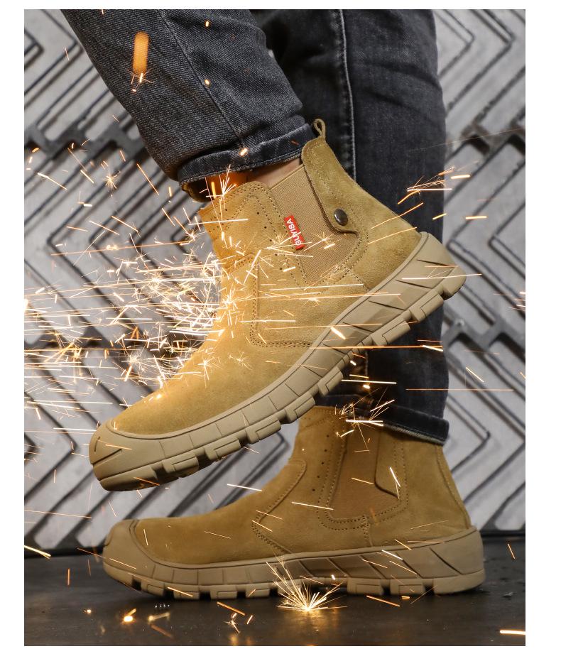 Men's Fire-Resistant Steel Toe Work Shoes - Anti-Smash, Anti-Piercing, Anti-Scald, Comfortable and Safe.