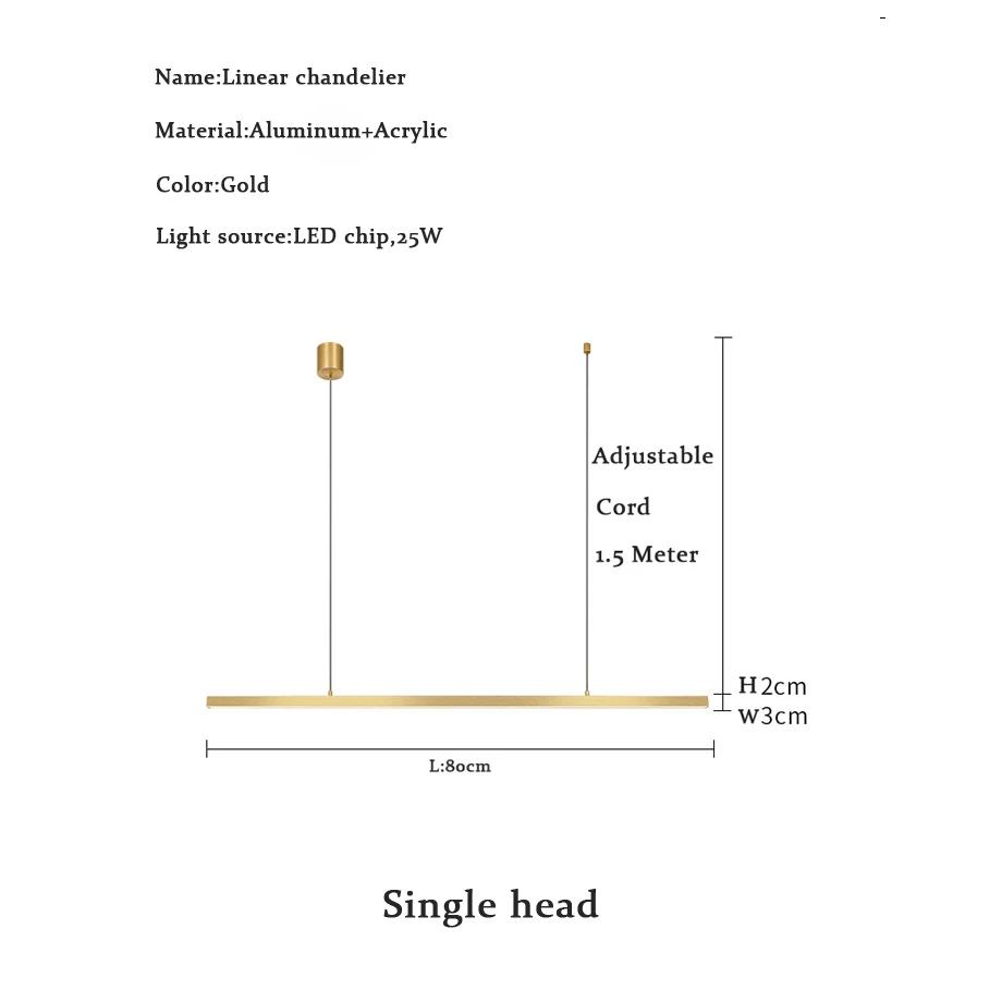 

Lamp Modern Minimalist LED Chandelier ,Linear Kitchen Island Pendant Lighting For Dining Table Living Room Bedroom cool white 6000K
