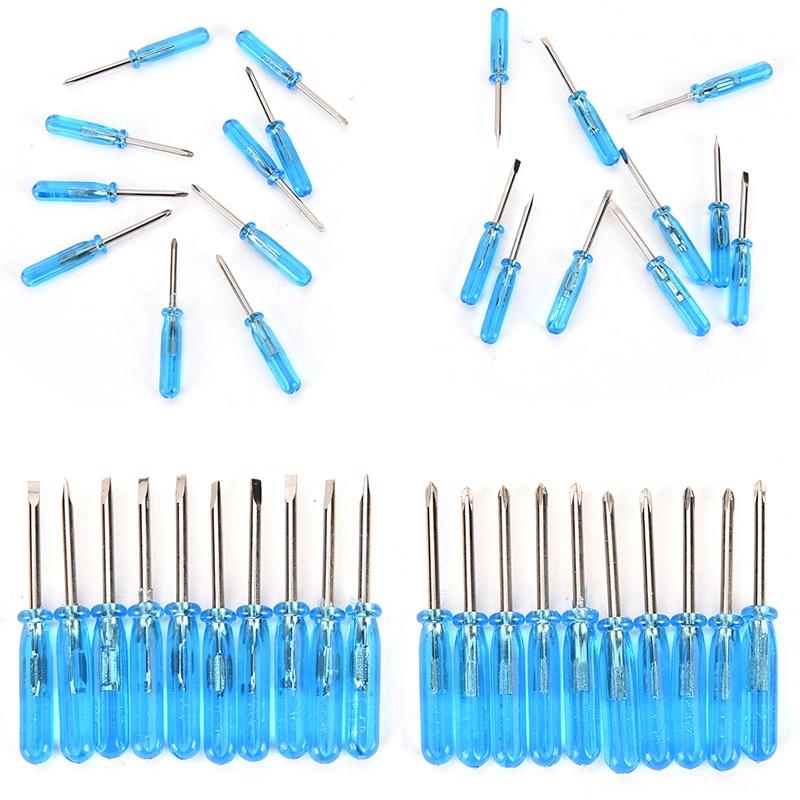 10 st/set Mini skruvmejslar Portabelt öppet reparationsverktyg Platt huvud med slitsar