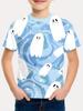 Halloween Printed T-Shirts Casual Round Neck Short-Sleeved Tops Summerand Children's Boys and Girls Fashion 3D Print Clothing