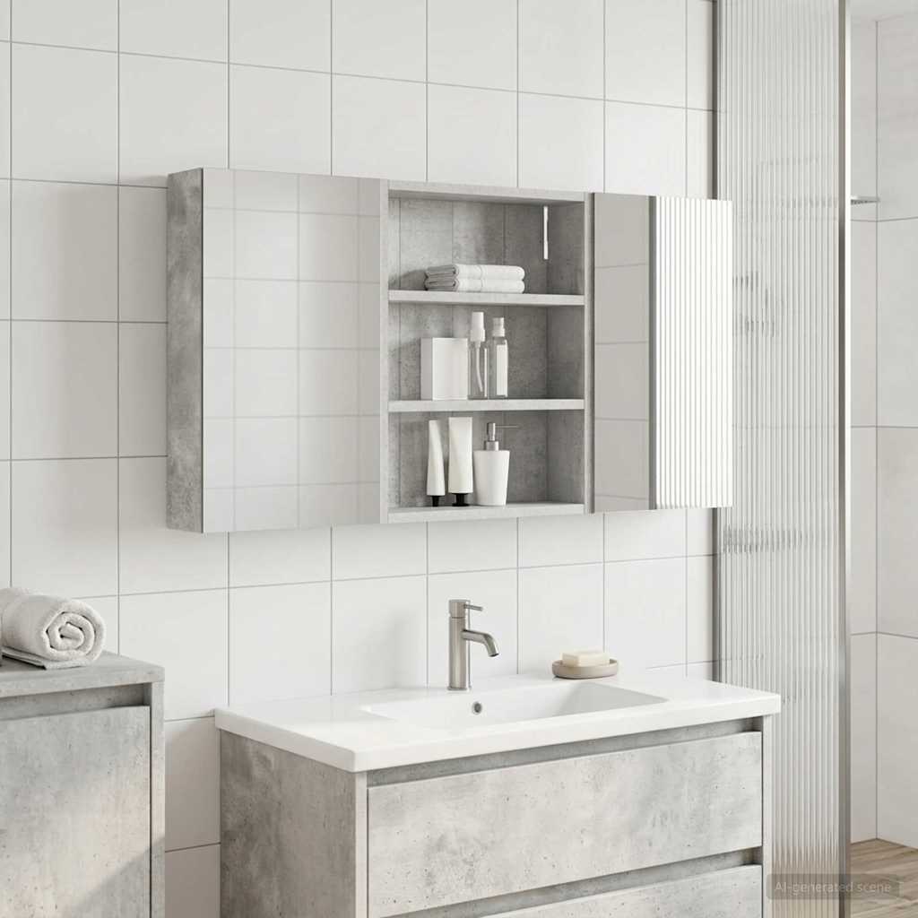 Bathroom Cabinet Set 3 Pcs 100 X 10.5 X 50 Cm Engineered Wood