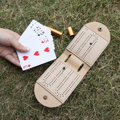 Available Outdoor Leather Cribbage Scoreboard Game Toy
