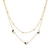 Gold Plated Stainless Steel Two Tone Heart Necklace Bracelet Jewelry Set for Women