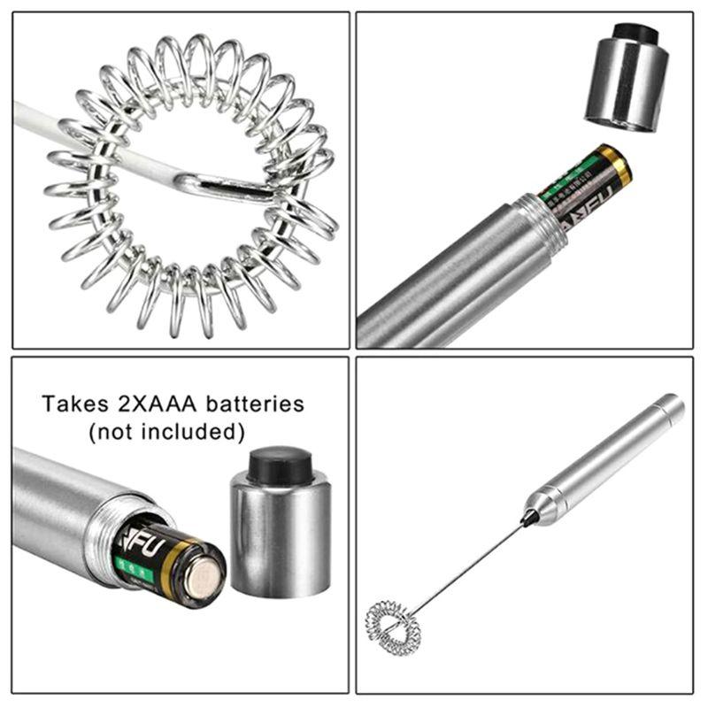 Портативный электрический ручной миксер с насадками-венчиками из нержавеющей стали — фото 6