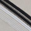 Elastic Black & White Floral Lace Trim with Fringed Hem - Soft Ruffled Ribbon for DIY.