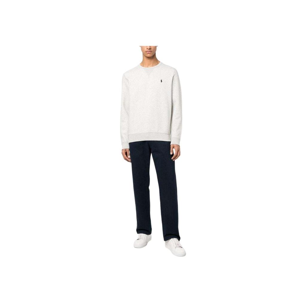 Polo Ralph Lauren Logo Embroidered Crewneck Sweatshirt Men Sweatshirt Gray White 710675313-020