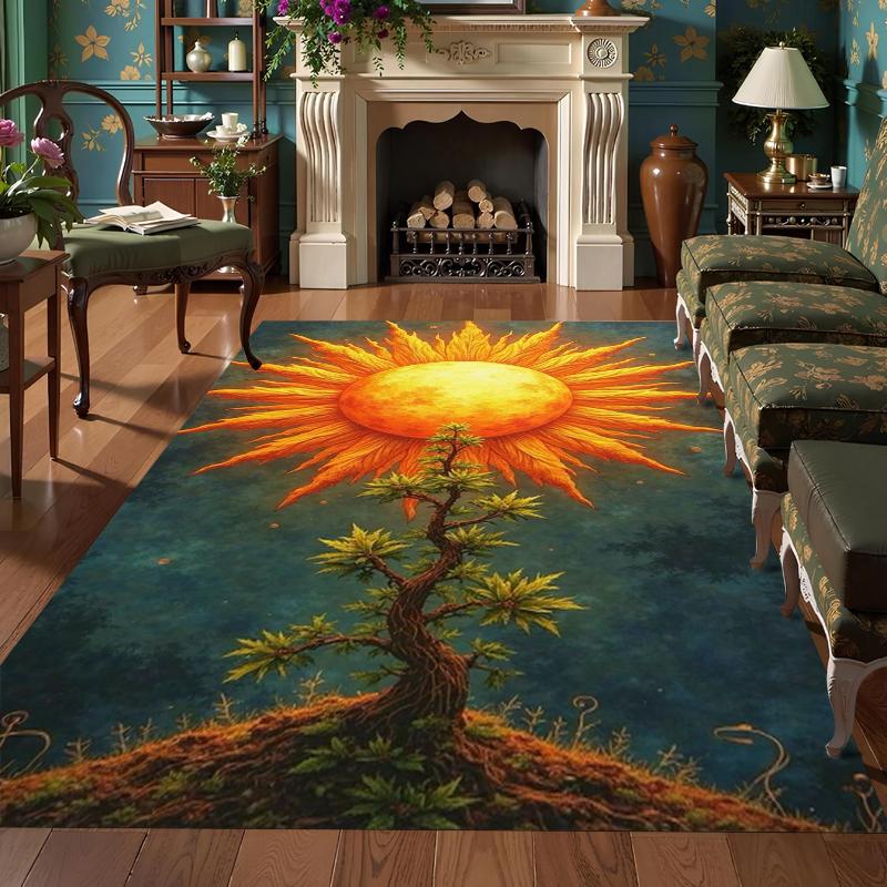 

Mystery Black Cat in Wheat Field Rug Gothic Dark NonSlip Easy Clean Whimsical Decor Carpet for Living Room Bedroom Pet Friendly 40X60cm