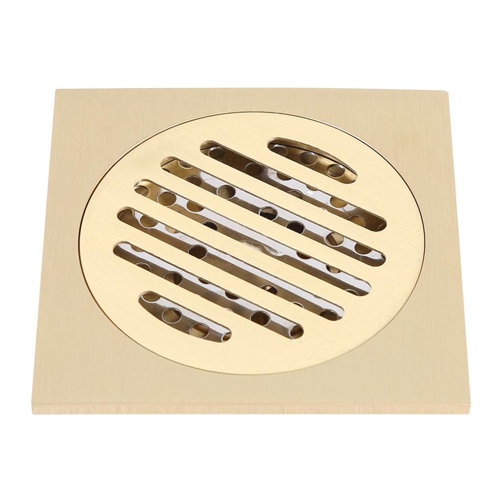 Square Floor Drain Bathroom Shower Waste Grate Brass Constructed Strainer Home Attachment