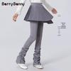 Girls' Autumn Faux Two-Piece Pleated Skirt Leggings