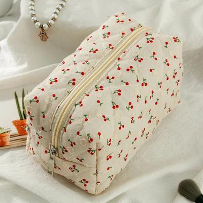 Cherry Bow Makeup Pouch for Women Napkin Sanitary Pad Storage Bag Organizer Pouch for Tampons Teens Female Cosmetic Bags