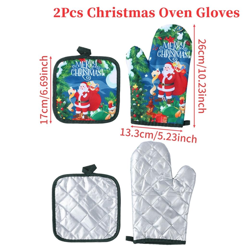Christmas Oven Gloves Santa Claus Merry Christmas Decorations For Home 2025 Navidad Natal Cristmas Xmas Gift Happy New Year 2025