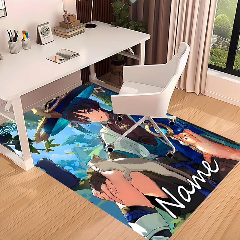 Custom personalization Genshin Impact characters Print Area Rug - Soft, Washable Non-Slip Indoor Mat,Living Room,Home&Office Decorative Rug