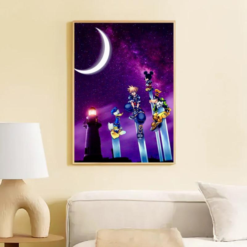 Kingdom Hearts Game Movie Sticky Posters Vintage Room Home Bar Cafe Decor Room Wall Decor