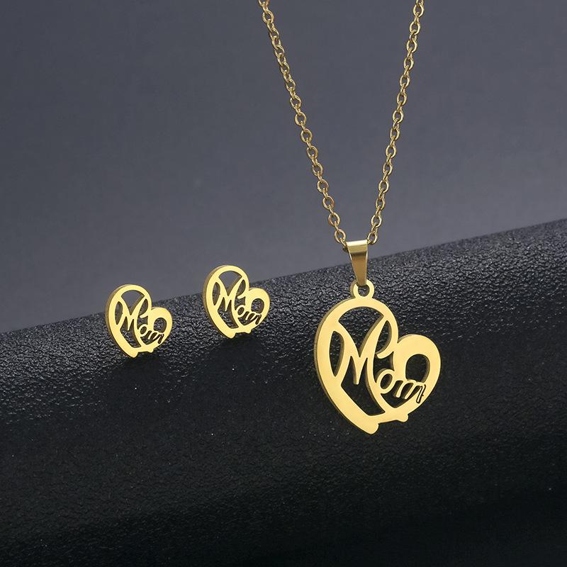 Gold Color Cute Animal Footprints Earrings Set Dog Cat Footprints Paw Necklaces Pendants Women Stainless Steel Zircon TZ329