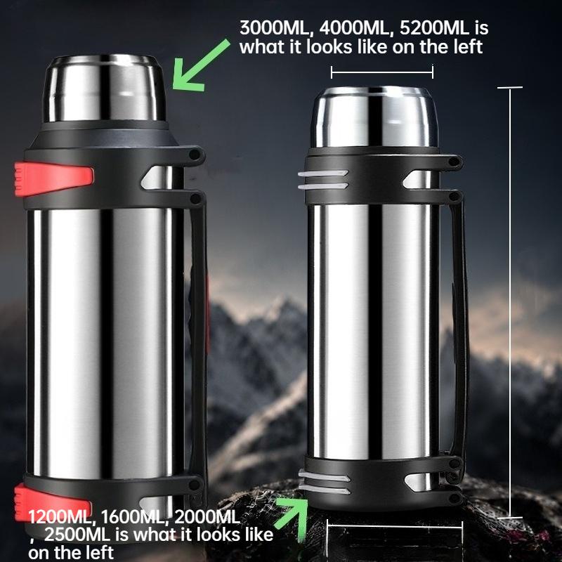 From 1600ml To 4000ml, Stainless Steel Thermos, Large-capacity Thermos Cups for Men and Women, Portable Outdoor Car Water Bottles, Household Thermos