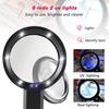 30X Handheld Magnifier with 6 Light, Jeweler Loupes Lighted Magnifying Glass-USB Rechargeable for Seniors Reading Coins Crafts Jewelry Hobbies
