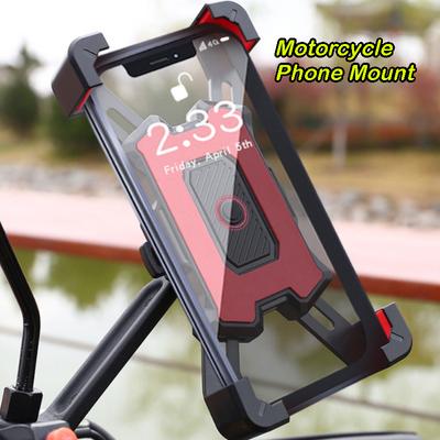 Motorcycle Phone Mount, Bike Mobile Holder, Handlebar Rearview Mirror Clip for Bicycle Scooter, iPhone More 4.8-6.8" Cell Phones