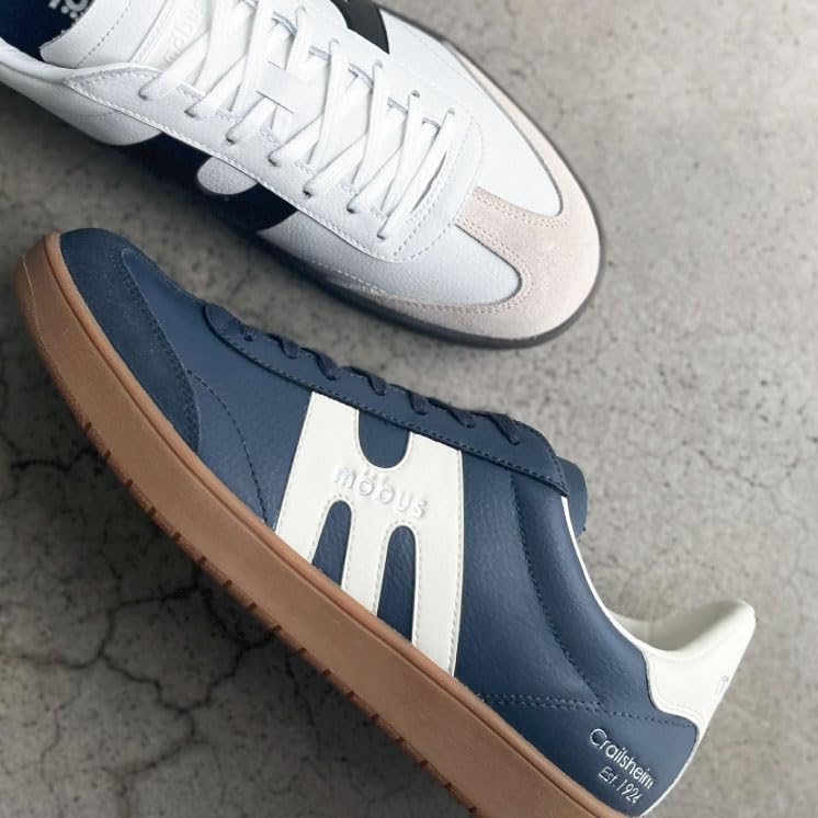 MOBUS Genuine Walking Current BROCKEN Japanese Shoe Size Men's Sneakers, Leather, Leather, Sports, Casual, Shoes, Model, (WHITE/BLACK, Dimensions,