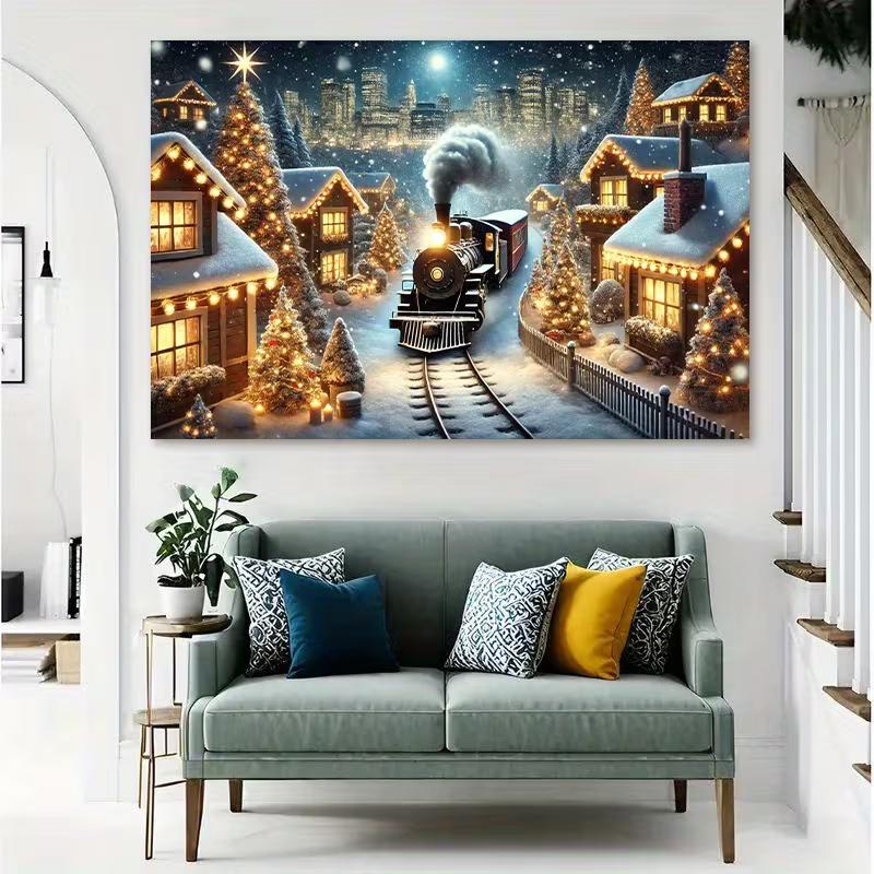 North Pole Polar Express Banner, Kids Christmas Party Photo Booth Decor