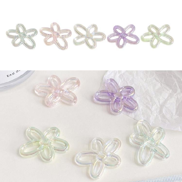 Colorful Hollow Flower Charm Necklace Pendant Bracelet Jewelry Making Handmade