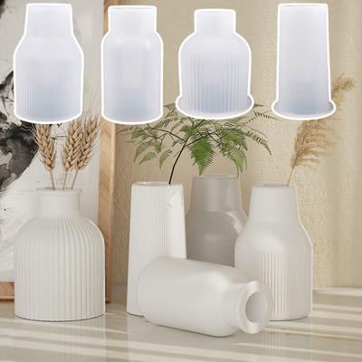 Vase Epoxy Resin Mold Handmade Silicone 4 Shapes Easy Release DIY Flower Pot Ornament Cement Gypsum Mould Home Supplies