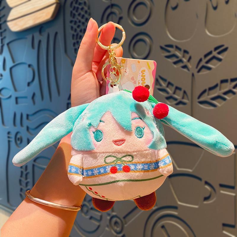 Miku Hatsune Plush Keychain Cute Anime Wallet Charm Creative Key Holder Couple Bag Accessory Small Gift For Fans