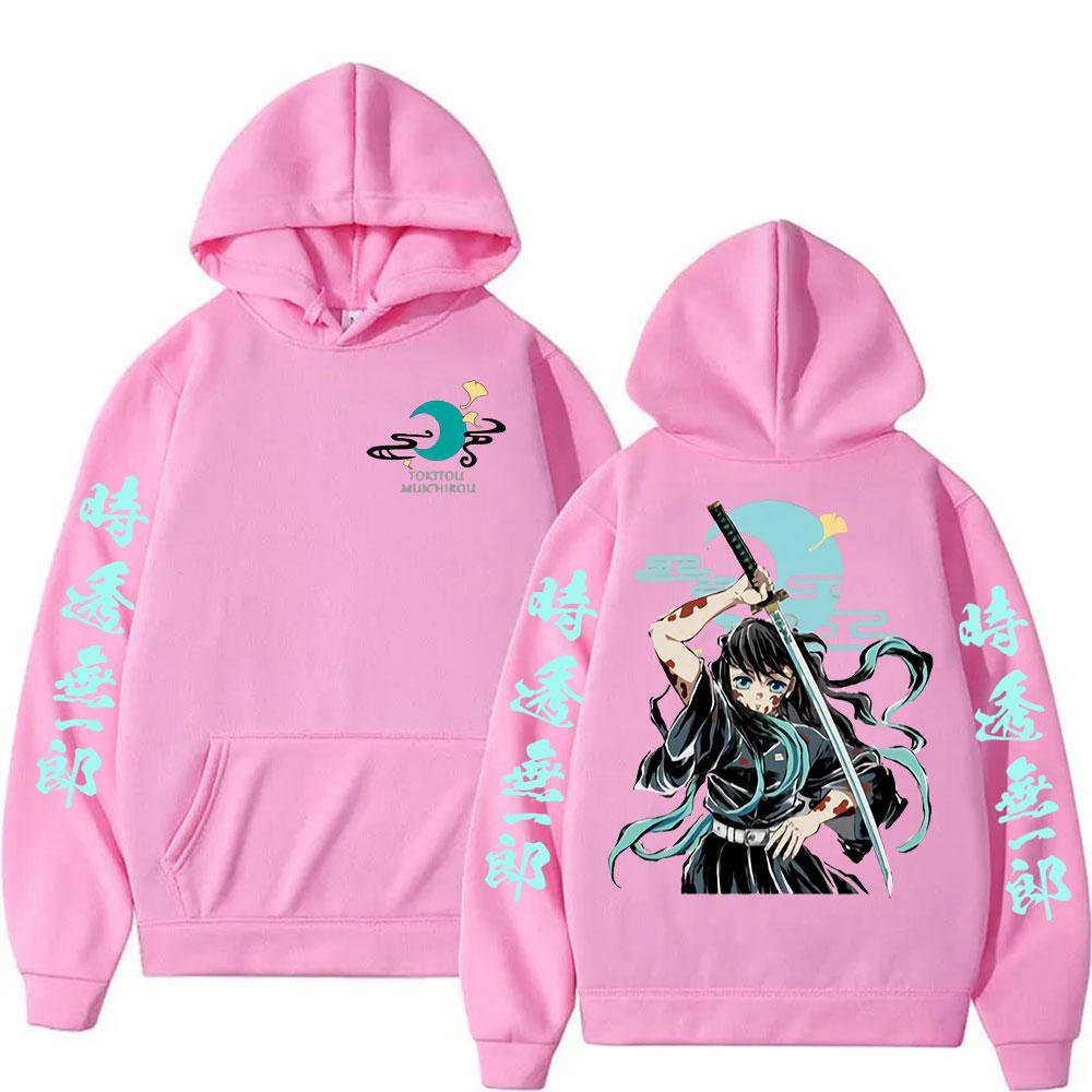 Anime Demon Slayer Muichiro Tokito Imprimé Sweat à capuche Homme Femme Décontracté Manches Longues Sweat-shirt Oversize Pull à Capuche de Haute Qualité