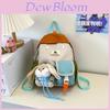 Kids Toddler Backpack With Plush Cartoon Stitch And Rabbit Pendant For School And Daily Use