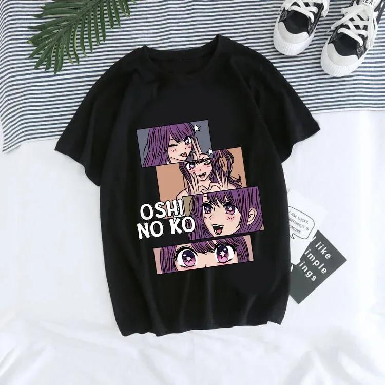 Women T-shirt Manga Anime Oshi No Ko Harajuku Ullzang T Shirt Female Ai Ruby Akane Aquamarine Hoshino Clothes Tops