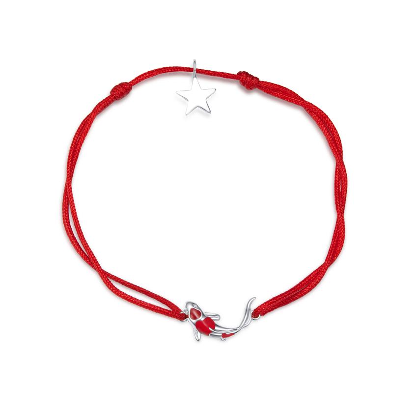 

WOSTU Real 925 Silver Red Rope Bracelet Classic Lucky Bangle Fit Beads Charms Bracelets DIY Jewelry Making