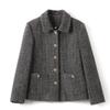 Casual Elegant Short Women's Blazer Jacket Notched Collar Autumn Winter Cotton Added Fashion Retro Style Full Sleeve Coat