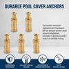 Brass Pool Cover Anchor Kit Corrosion Resistant Replacement Hardware for Winter Pool Covers