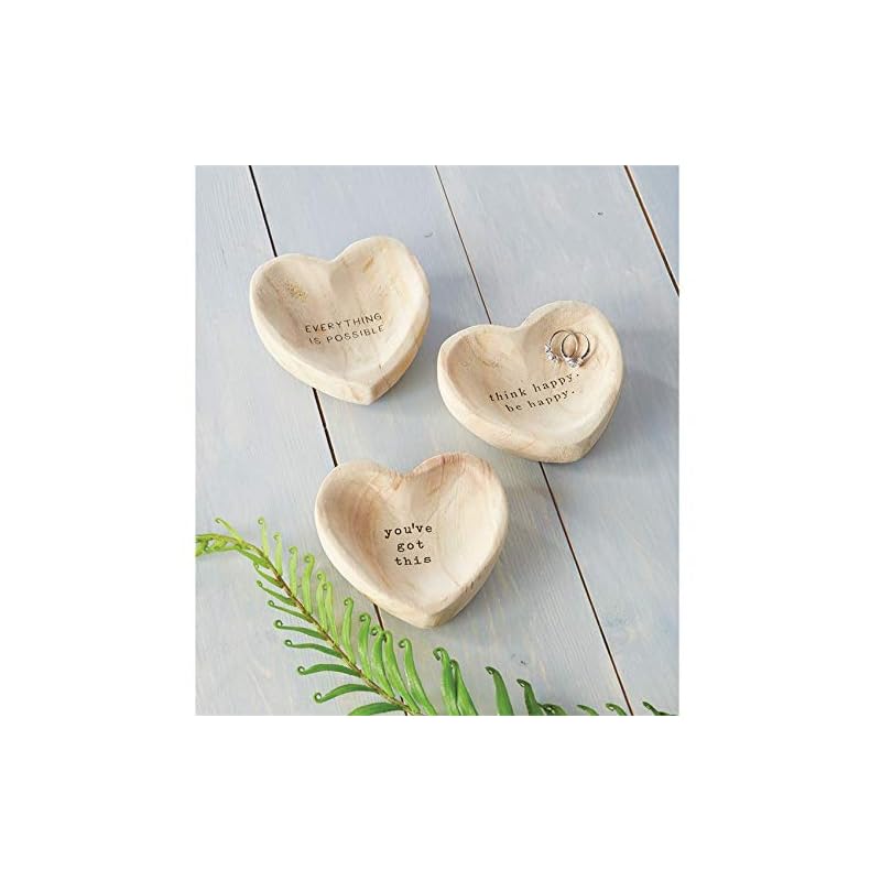 Mud Pie GOT This Wood Heart Trinket, 5 x 5 5 x 5