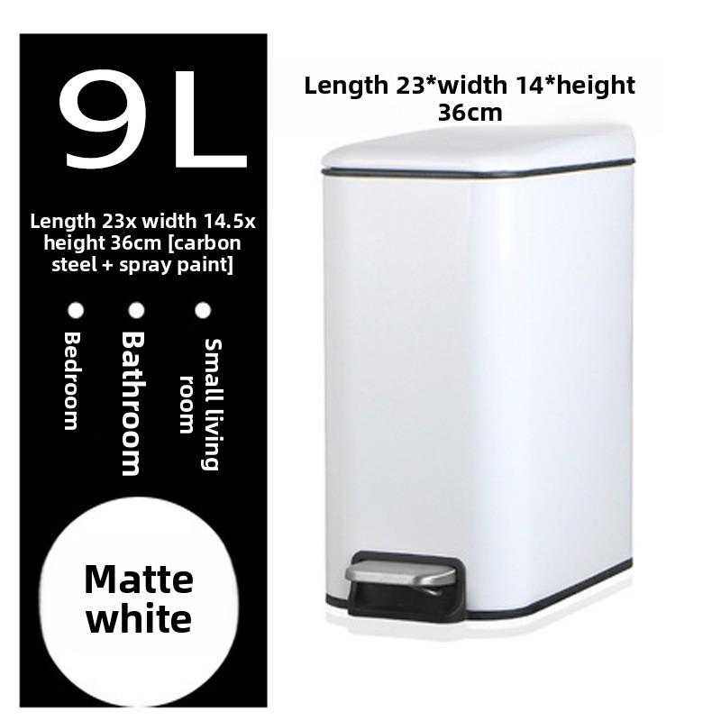 Stainless Steel Trash Can with Lid Narrow Gap Foot Pedal Bathroom Small Rectangle Step Bin