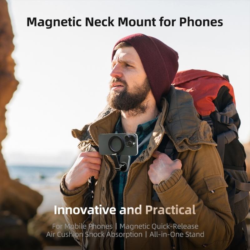 Versatile Magnetic Neck Hanging Holder Bracket Lazy Phone Video Shoot Accessories Compatible for Action Camera Shooting