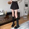 Trendy Irregular Black High Waist A-line Skirt for Women - Autumn Winter 2025