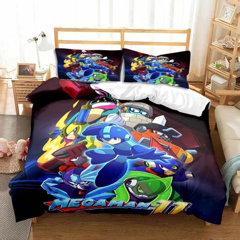 Spiel Cartoon Rockman Megaman Bettwäschesets exquisite Bettwarenset Bettbezug Bettdecke Set Luxus Geburtstagsgeschenk