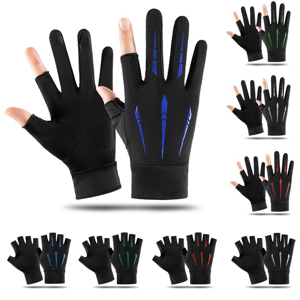 Anti-uv Ice Silk Fishing Gloves Highly Elastic Armguard 2024 Fitness Gloves  Cycling Driving