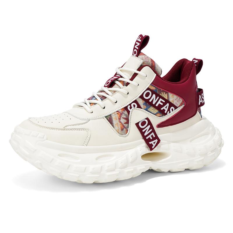 Fastion Chunky Sports Shoes Men Breathable Retro Sneakers Plus Size 39-45 Casual Walking Shoes Thick Sole Height-increasing