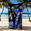 Inter Milan Beach Towel Quickdry Soft Microfiber Comfortable Lightweight Suitable For Swimming Gym Camping Yoga Vacation