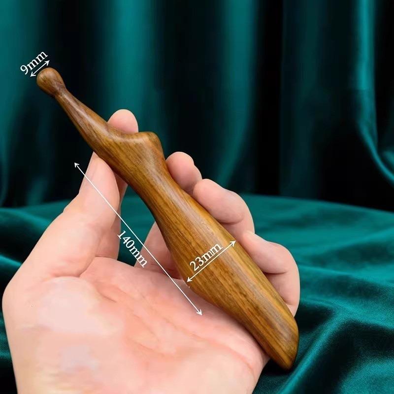 Natural Teak Massage Acupoint Stick, Stretching Stick, Multi-functional Meridian Foot Bottom Massage Stick